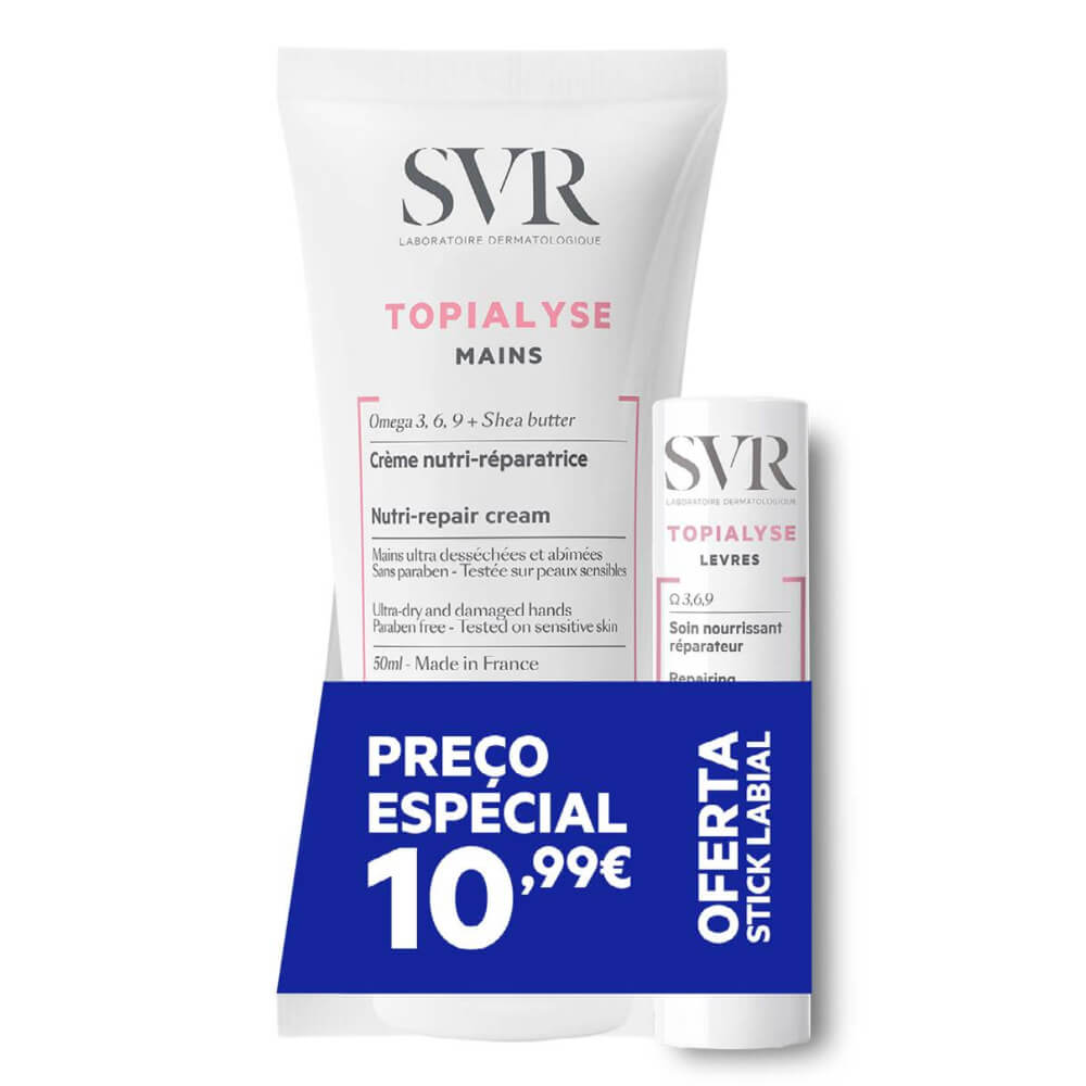 SVR Topialyse Crema de Manos + Barra de Labios Dúo 4g
