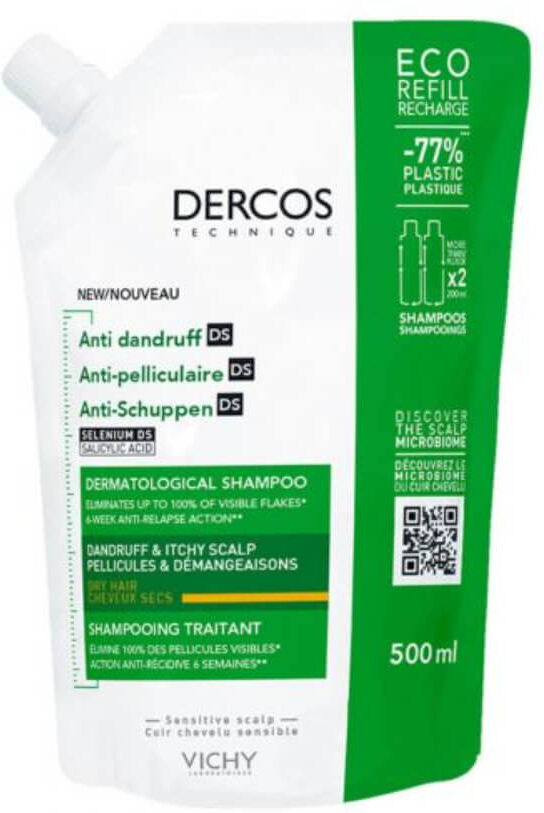 Vichy Dercos Champô Anticaspa DS Cabelo Seco Recarga 500 ml