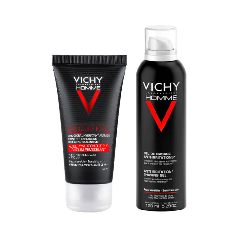 Vichy Homme Structure Force 50 ml + Gel de Afeitar Sensi 150 ml gratis