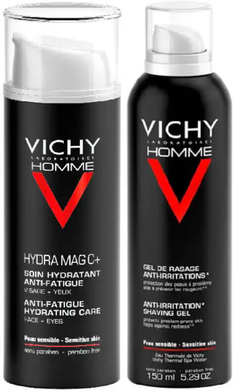 Vichy Homme Hydra Mag C+ 50 ml + Gel de Afeitar Sensi 150 ml gratuito