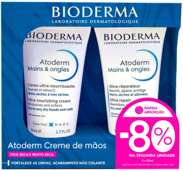 Bioderma Atoderm Manos y Uñas 2 x 50 ml