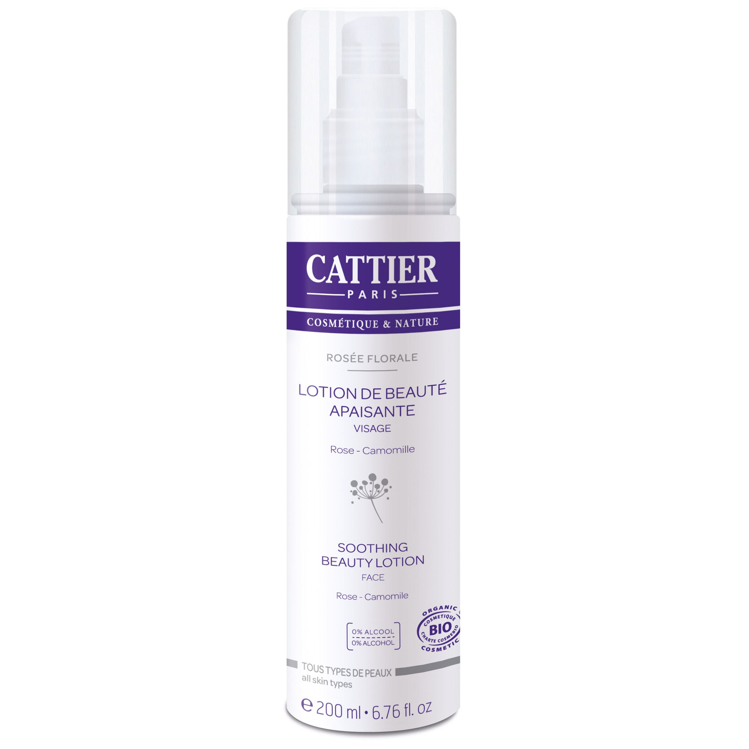 Cattier Loción tónica facial calmante Rosée Florale para todo tipo de piel