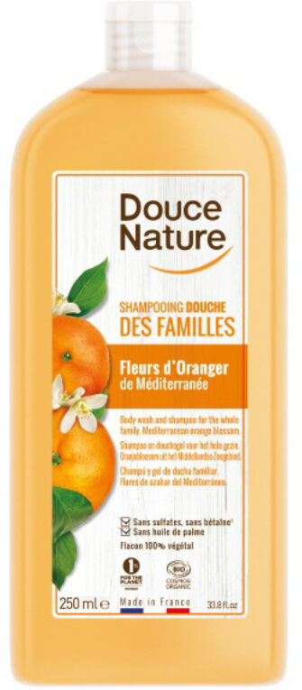 Douce Nature Champú y Gel de ducha familiar con flor de Azahar del Mediterráneo (250 ml.)