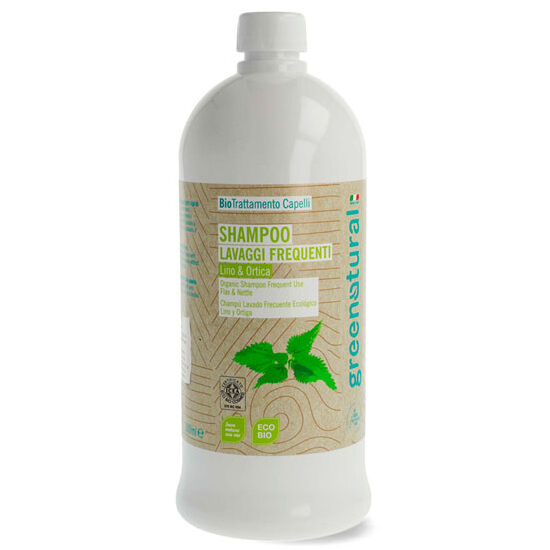 Greenatural Champú ecológico para uso frecuente con Lino y Ortiga (1 litro)