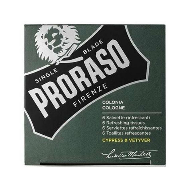 Proraso Cologne Refreshing Tissues Cypress & Vetyver 6st