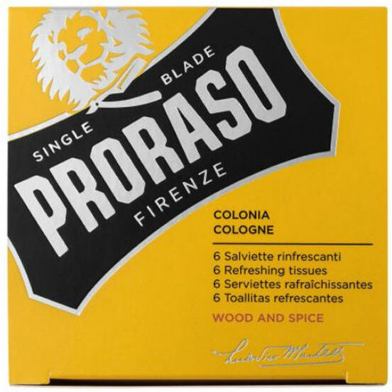 Proraso Cologne Refreshing Tissues Wood And Spice 6st