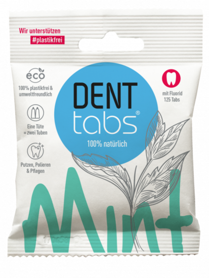 Denttabs Tandpasta Tabletten, Met Fluoride, 125 Stuks