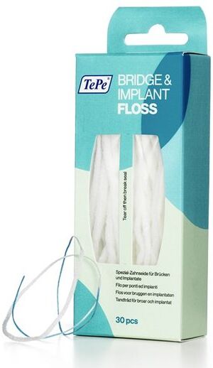 Tepe Bridge & Implant Floss, 30 Stuks