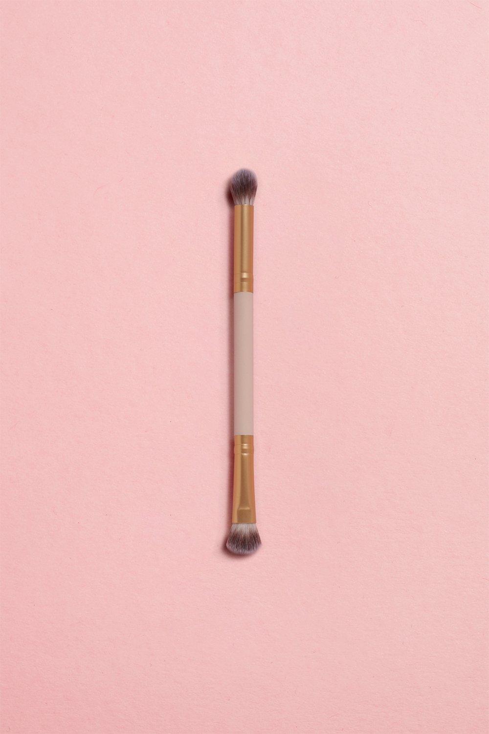 Boohoo Beauty Double Ended Eyeshadow Brush- Beige  - Size: ONE SIZE