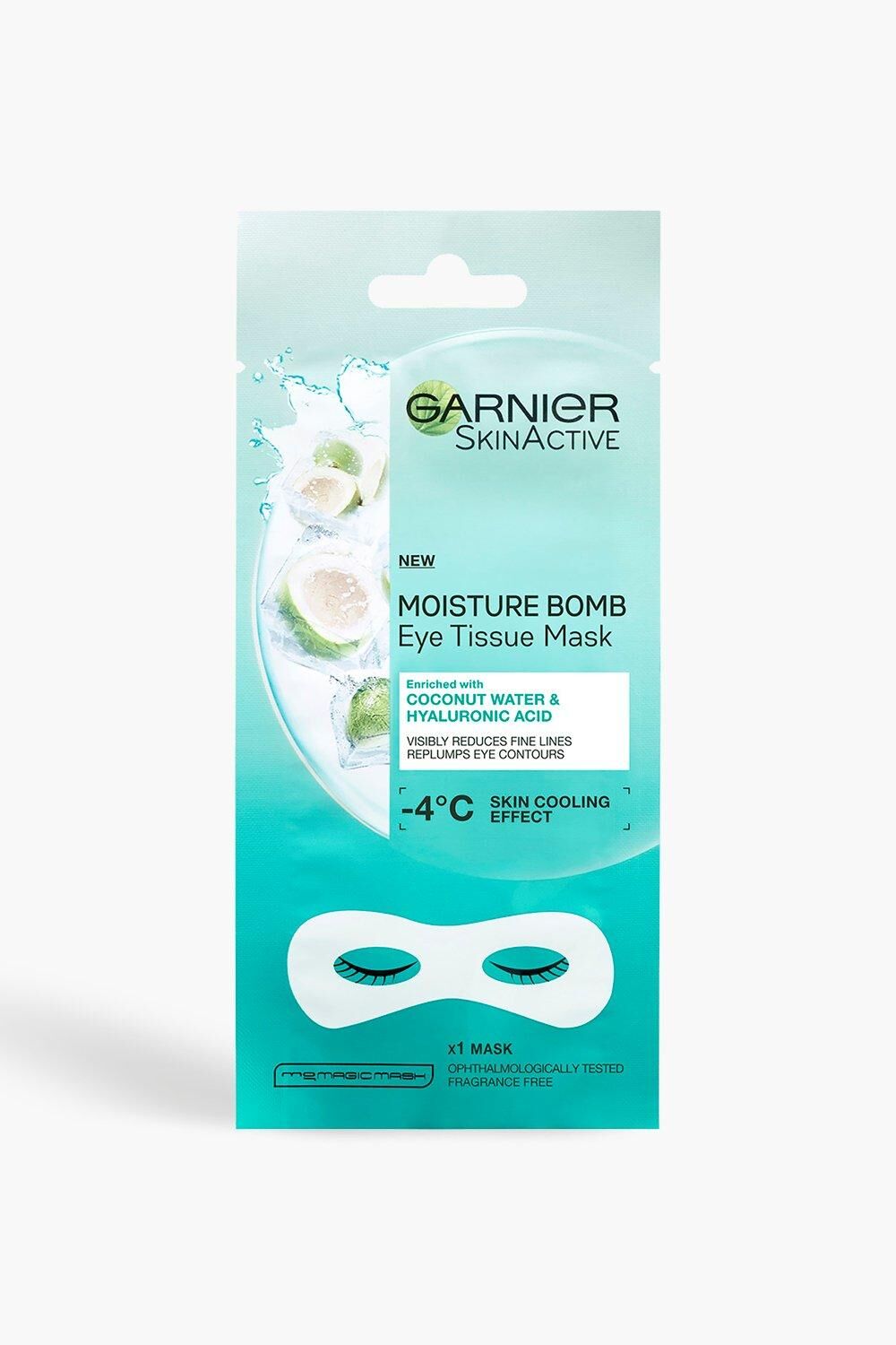 Garnier Moisture Bomb Coconut Water Eye Mask, 6G- White  - Size: ONE SIZE