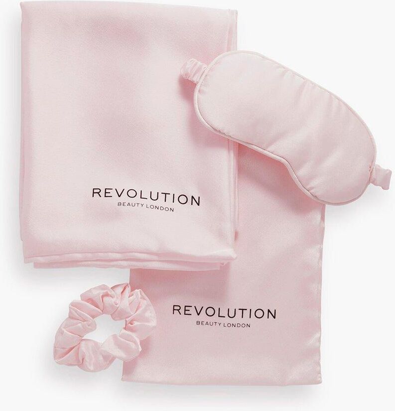 Boohoo Revolution The Beauty Sleep Satin Sleep Set- Pink  - Size: ONE SIZE