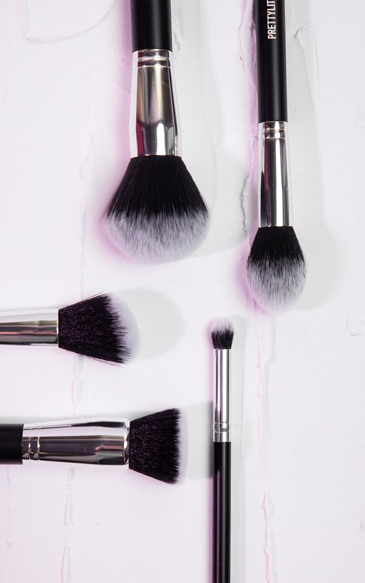 PRETTYLITTLETHING 5 Piece Face Brush Set  - Black - Size: One Size