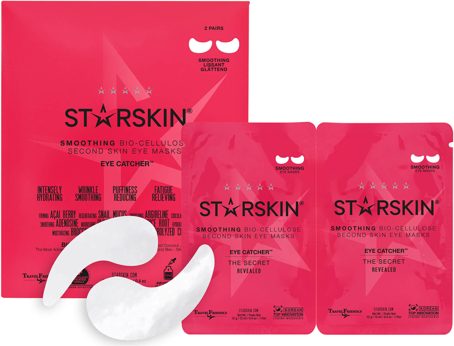 STARSKIN Eye Catcher Smoothing Bio-Cellulose Eye Masks (2 Pairs)