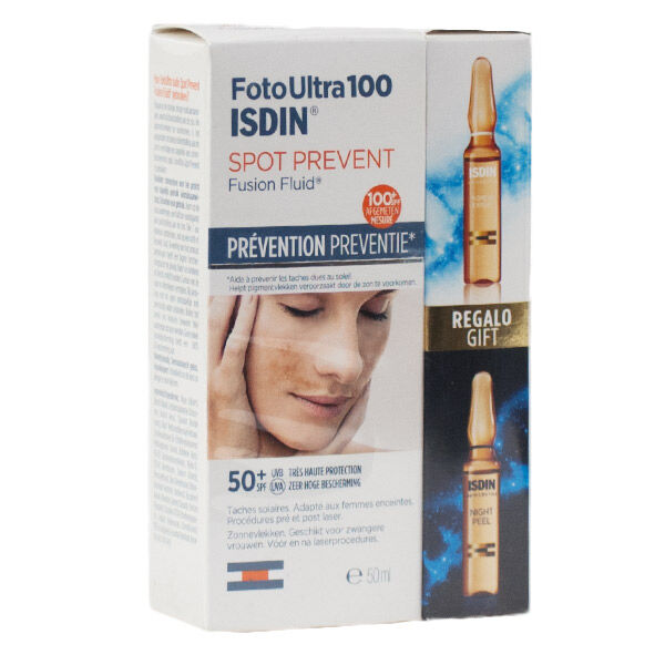 Isdin Coffret FotoUltra 100 Spot Prevent Fusion Fluid SPF50+ 50ml + 2 ampoules Offertes