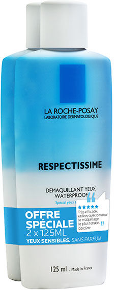 La Roche Posay Respectissime Démaquillant Yeux Waterproof Lot de 2 x 125ml