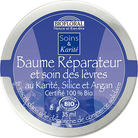 Biofloral Baume Réparateur & Soin des lèvres au Karité Silice et Argan pot 35ml