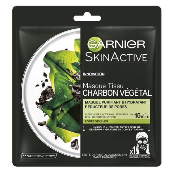Garnier Skinactive Masque Tissu Charbon Végétal 1 unité