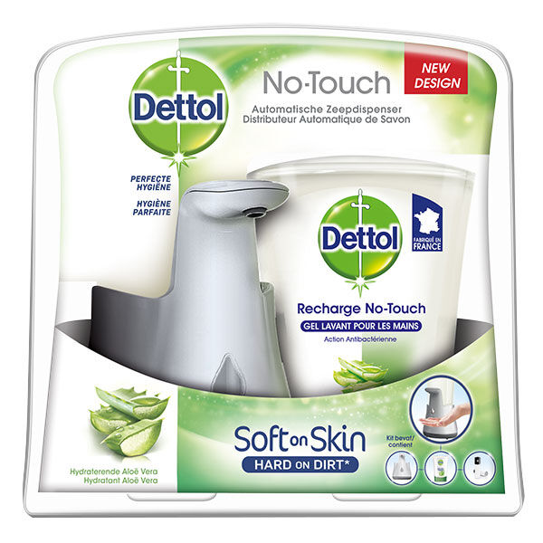 Dettol No-Touch Kit Effet Inox Aloe Vera 250ml