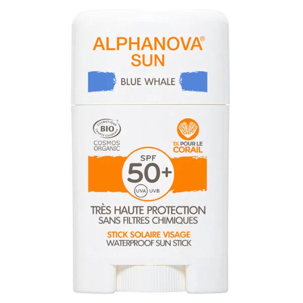 Alphanova Sun Stick Solaire Visage Bleu SPF50+ Bio 10g