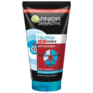 Garnier Skin Active Hautklar 3-in-1 Anti-Mitesser Reinigung, Peeling und Maske Reinigungsgel 150 ml Damen