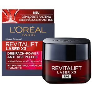 L’Oréal Paris Revitalift Laser X3 Dreifach-Power Anti-Age Tagespflege mit Pro-Retinol + Hyaluronsäure + Vitamin C Anti-Aging-Gesichtspflege 50 ml