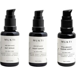 Mukti Organics Gesichtspflege Seren & Öle Age Defiance Mini Collection Age Defiance Day Serum 15 ml + Age Defiance Night Serum 15 ml + Hyaluronic Marine Serum 15 ml