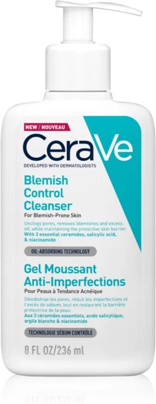 CeraVe Blemish Control Reinigungsgel für Unvollkommenheiten wegen Akne Haut 236 ml