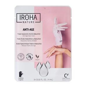 IROHA NATURE Anti-Age Hand Mask anti-aging håndmaske i form af handsker Triple Hyaluronic Acid & Bakuchiol 2x9ml