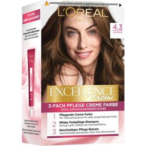 L’Oréal Paris Indsamling Excellence 3-Fold Care Cream Color 4.3 Gyldenbrun