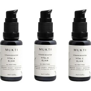 Mukti Organics Ansigtspleje Serum og olier Vitamin Booster Mini Collection Vital A Elixir 15 ml + Vital B Elixir 15 ml + Vital C Elixir 15 ml +