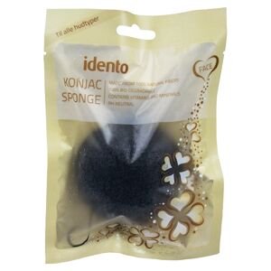 Idento Konjac Svamp - Halfball - Bamboo Charcoal (Sort)