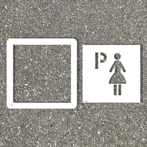 kaiserkraft Plantilla de suelo, plaza de aparcamiento para mujeres, lámina autoadhesiva