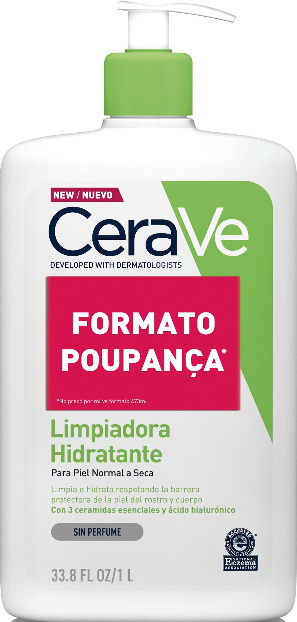 CeraVe Crema limpiadora para rostro y cuerpo Piel normal a seca 1000mL