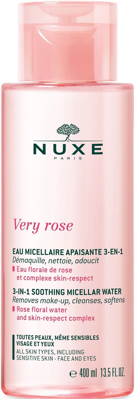 Nuxe Agua micelar hidratante 3 en 1 Very Rose 400mL