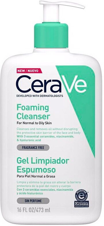 CeraVe Espuma Limpiadora Facial Y Corporal para Pieles Normales a Grasas 473mL