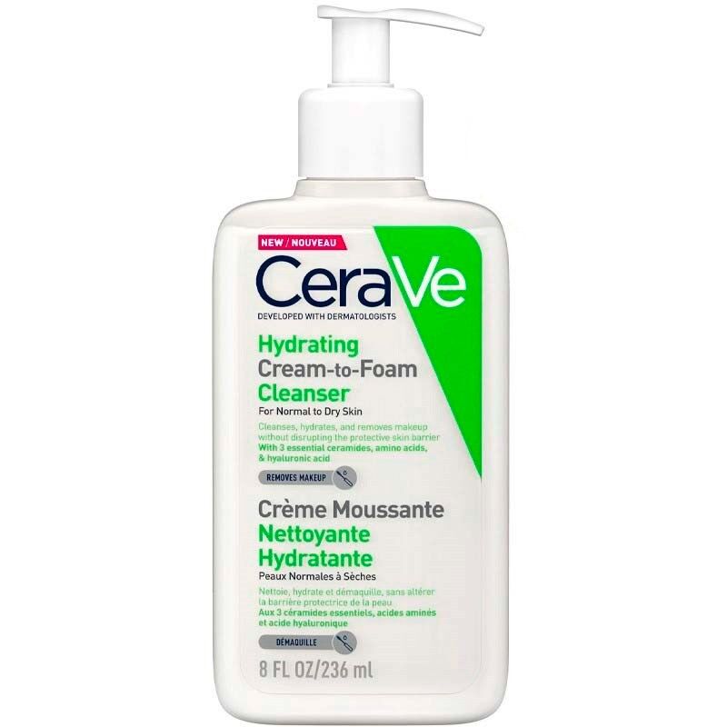 CeraVe Crema limpiadora hidratante en espuma Piel normal 236mL