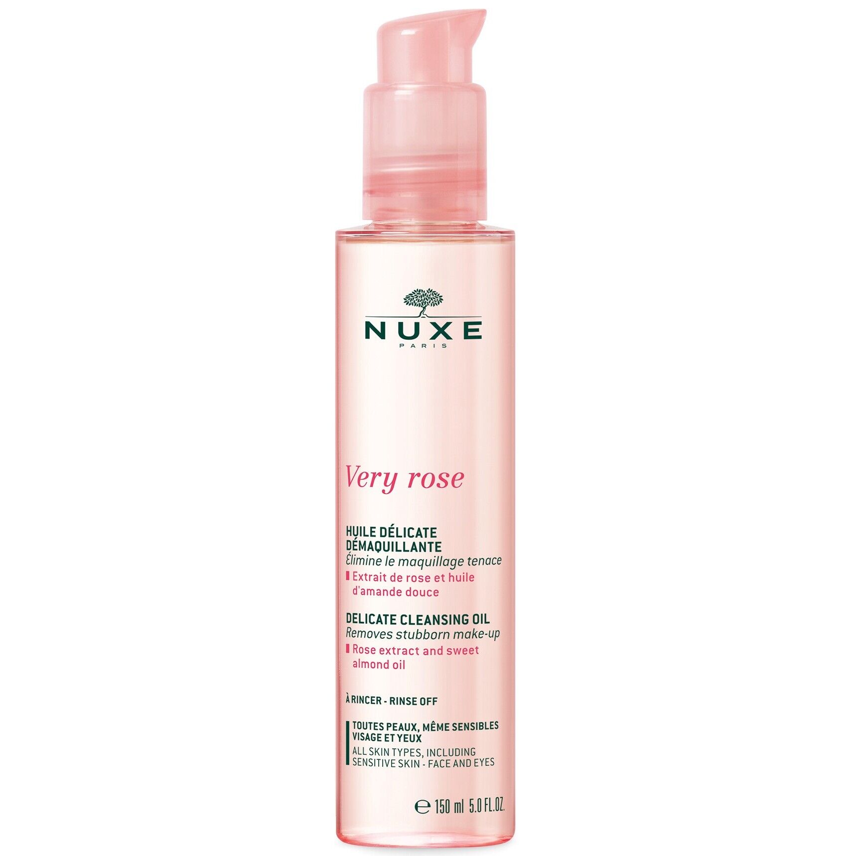 Nuxe Aceite limpiador Very Rose para rostro y ojos 150mL