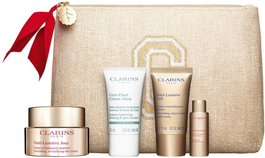 Clarins Nutri-Lumière Jour Crema de Día Nutritiva Y RevitalizanteNutri-Lumière Día 50mL Crema Noche 15mL Loción 10mL Cryo-Flash 15mL 1&nbsp;un.