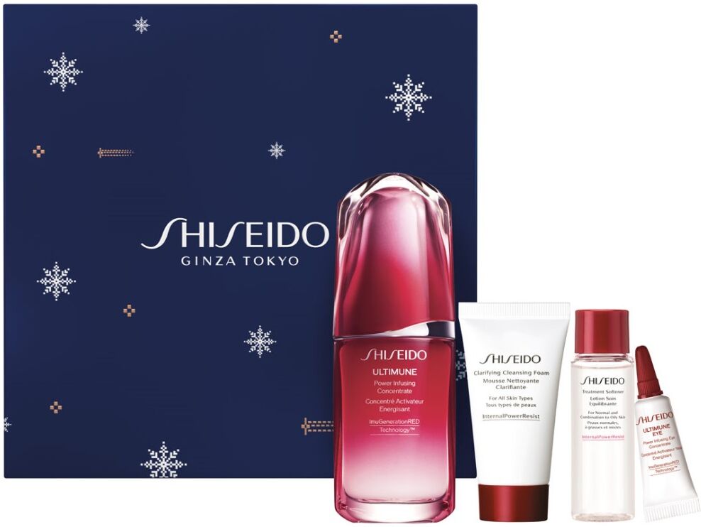 Shiseido Concentrado de Infusión de Energía Ultimune 3.0Ultimune 50mL Espuma aclarante 15mL Tónico 30mL Concentrado de ojos 3mL Ultimune 1&nbsp;un.