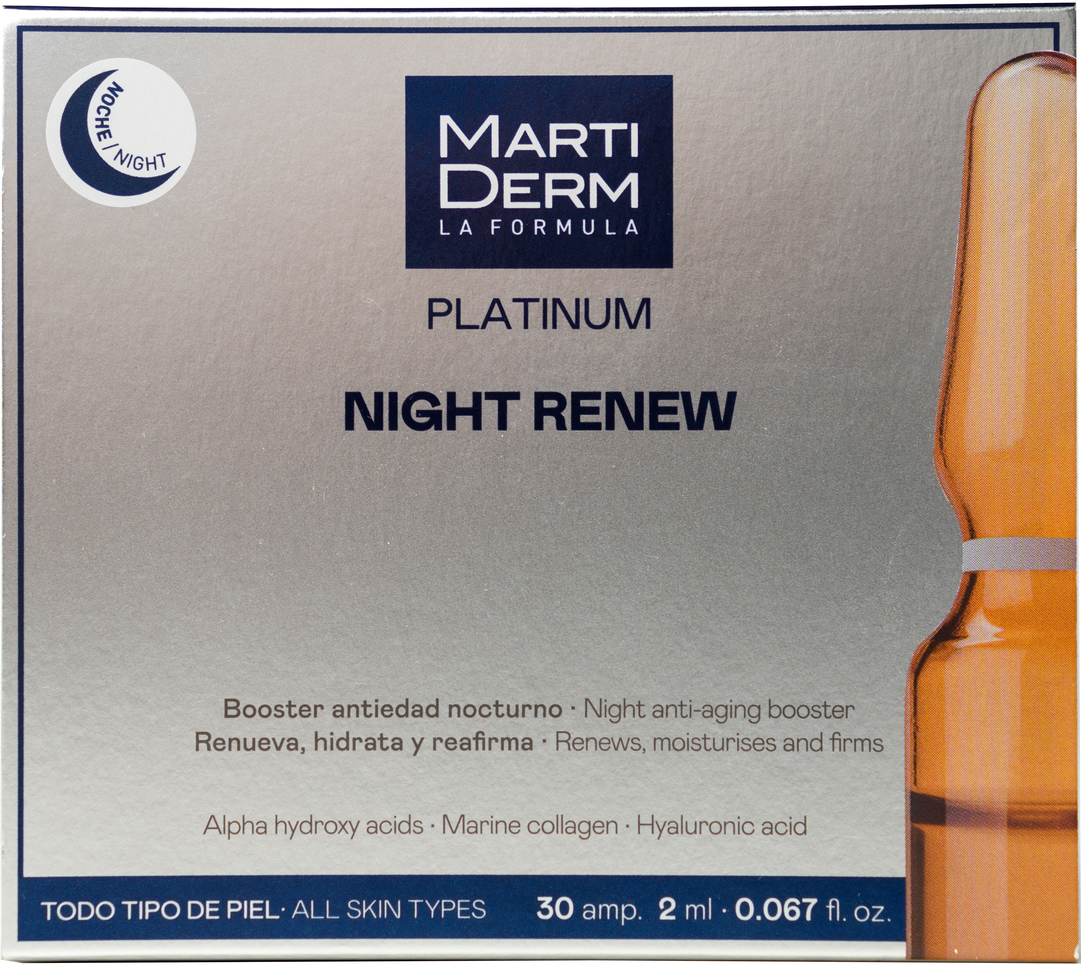 Martiderm Renovación nocturna Ampollas exfoliantes suaves 30&nbsp;un.