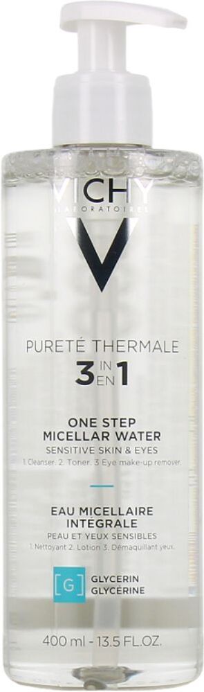 Vichy Pureté Thermale Agua micelar 3 en 1 para pieles sensibles 400mL