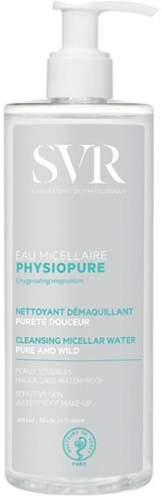 SVR Agua micelar desmaquillante Physiopure para rostro, ojos y labios 400mL