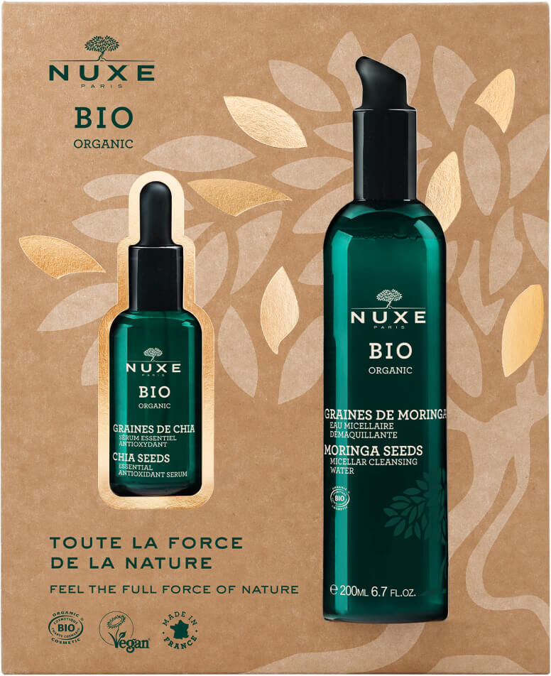 Coffret Nuxe Siente toda la fuerza de la naturaleza: Sérum Bio Antioxidante 30 ml + Agua Micelar Limpiadora 200 ml