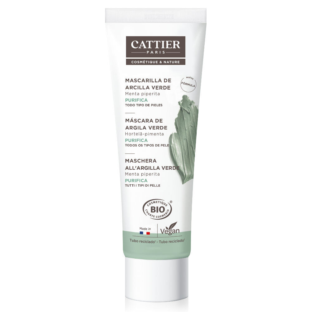 Cattier Mascarilla facial purificante de Arcilla Verde - NUEVA FÓRMULA