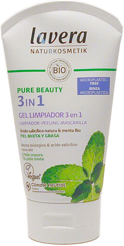 Lavera Gel limpiador 3 en 1 para piel mixta y grasa Pure Beauty