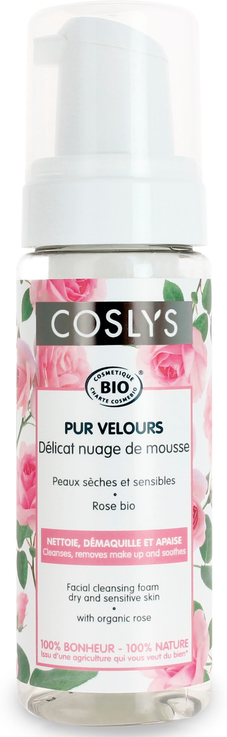 Coslys Espuma limpiadora para piel seca/sensible con Rosa Bio Pur Velours