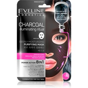 Eveline Cosmetics Charcoal Illuminating Ritual masque en tissu ultra hydratant et purifiant