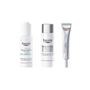 Eucerin Hyaluron-Filler : Serum Perfecteur de Peau 30 ml + Soin de Jour SPF15 50 ml + Soin Contour des Yeux SPF15 15 ml - Routine 3 produits