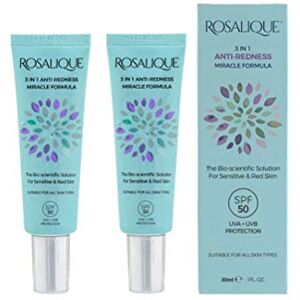 Rosalique Anti Redness Skincare Rosalique 3 en 1 Formule Miracle Anti-Rougeurs SPF50 2 x 30 ml - Publicité