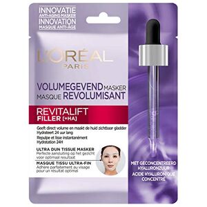 L’Oréal Paris L'Oréal Paris Masque Tissu Visage au Sérum Anti-Rides Revolumisant Hydratation 24H Anti-Age & Repulpant À l'Acide Hyaluronique Pur Coton Japonais Ultra-Fin Revitalift Filler 30 g - Publicité